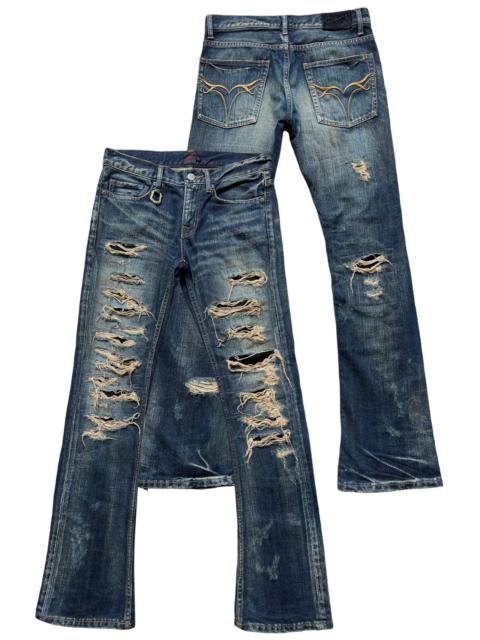 Other Designers JackRose Japan Distressed Mudwash Bootcut Flare Jeans 29x33