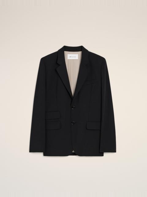 AMI Paris BLACK NEW WOOL SINGLE BREASTED BOXY JACKET