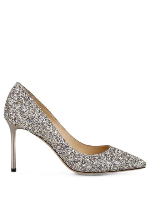 JIMMY CHOO Jimmy Choo Women Romy 85 Glitter Fabric Pointy Toe Pumps