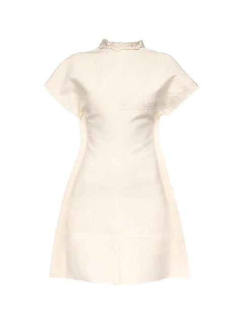 Victoria Beckham CAP SLEEVE EMBROIDERED MINI DRESS