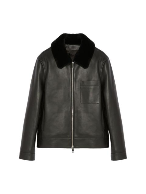 Shearling-collar jacket
