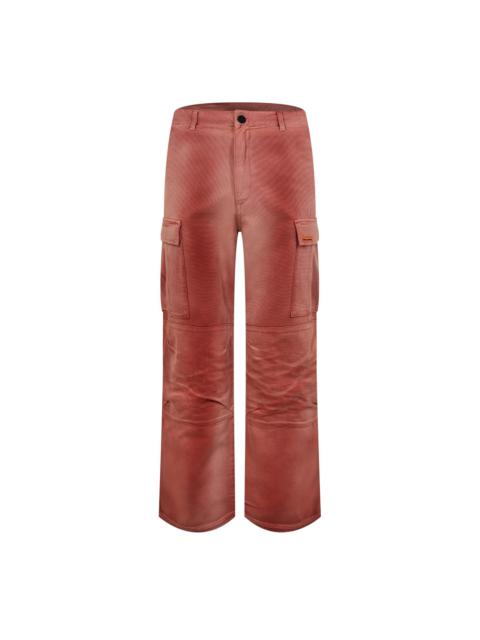 DISTRESSED CANVAS CARGO TROUSERS