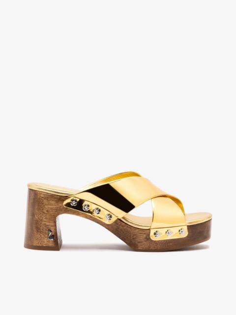 Larroudé Talitha Dolly Mule In Gold Specchio