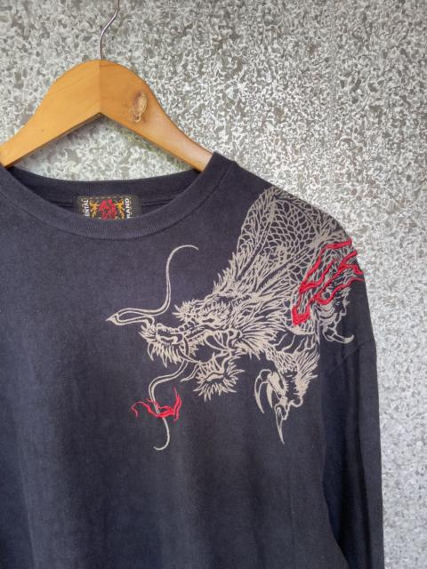 Other Designers Japanese Brand - Vtg Sukajan dragon t shirt long sleeve embroidery sun faded