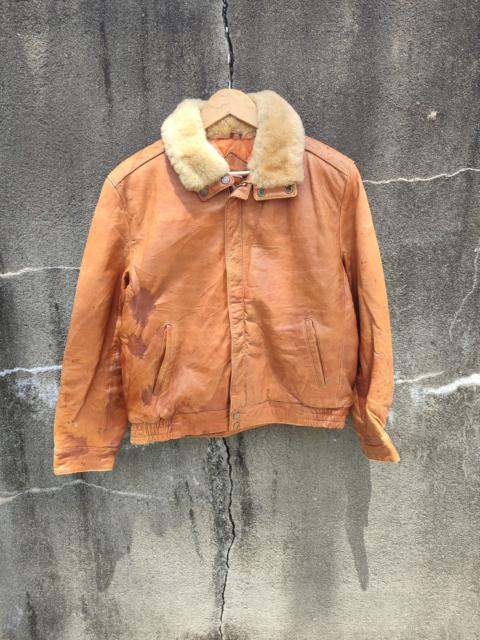 Other Designers Vintage - Vintage Herr Horten Leather Jacket With Furry Collar