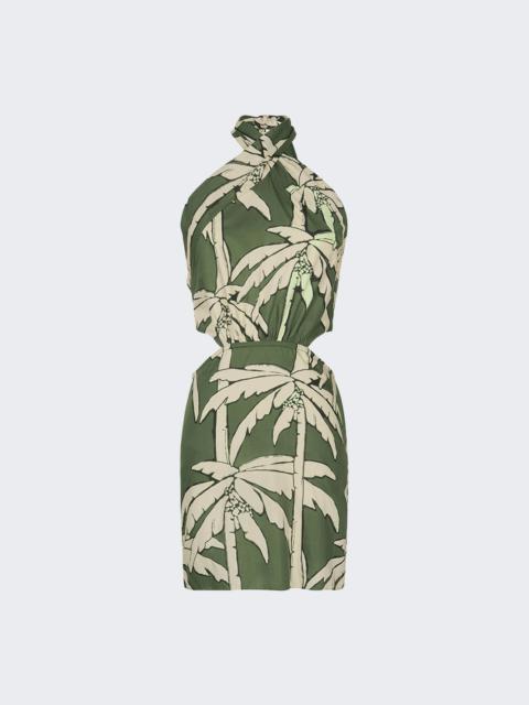 Johanna Ortiz Heart Pirate Mini Dress Green And Ecru