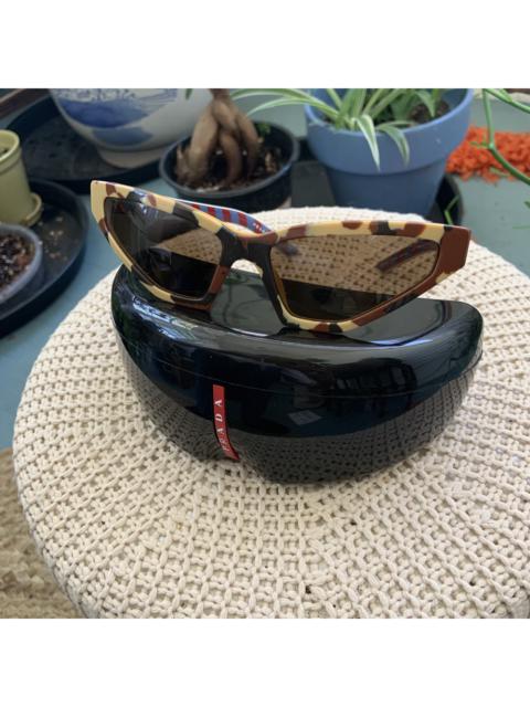 Prada Cheetah Print Tortoise Triangle Sunglasses