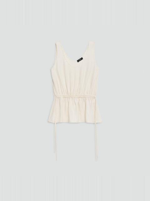 Theory Tie-Waist Tank Top in Washed Stripe