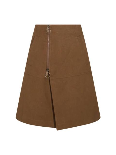 Burberry Burberry A Line High Waist Cotton Midi Skirt