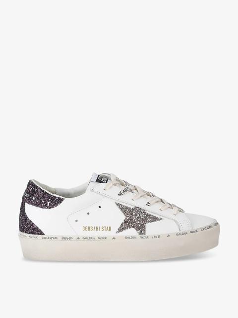 Women's Hi Star 11934 glitter-embellished leather low-top trainers