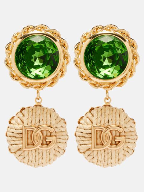Dolce & Gabbana DG crystal-embellished clip-on earrings