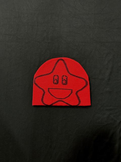 Other Designers Japanese Brand - Rare Star Graphic No Cuff Beanie Skully Hat Red OS