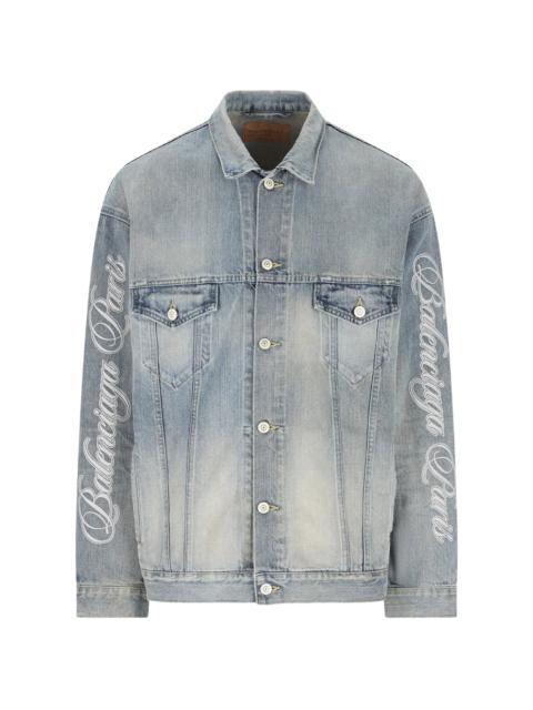 BALENCIAGA Balenciaga Lettering Denim Jacket