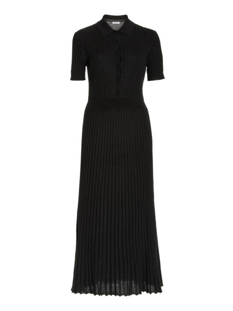GABRIELA HEARST Amor Ribbed Dress in Black Silk Cashmere