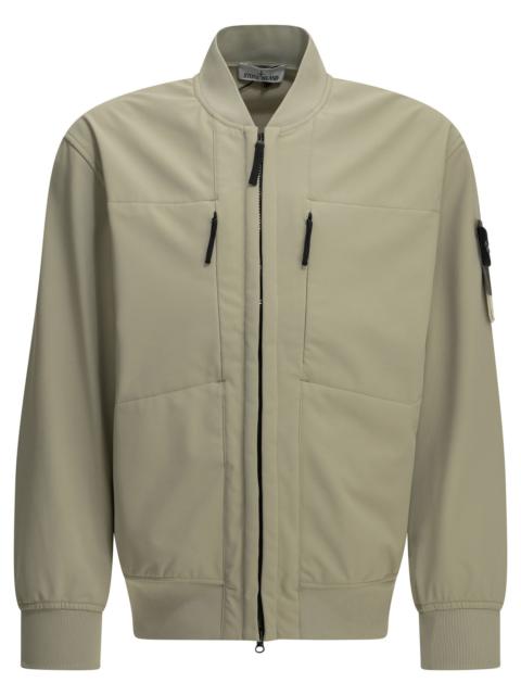 Stone Island Stone Island Soft Shell Bomber Jacket Beige