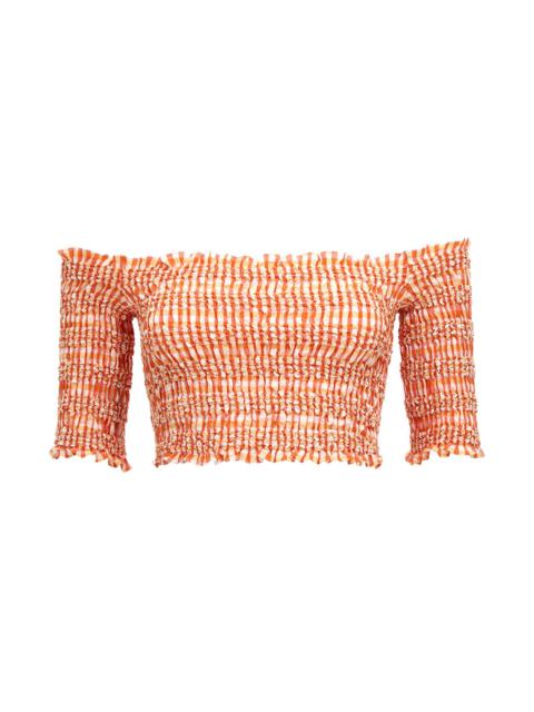 Kenzo Women Smock Stitch Cropped Top