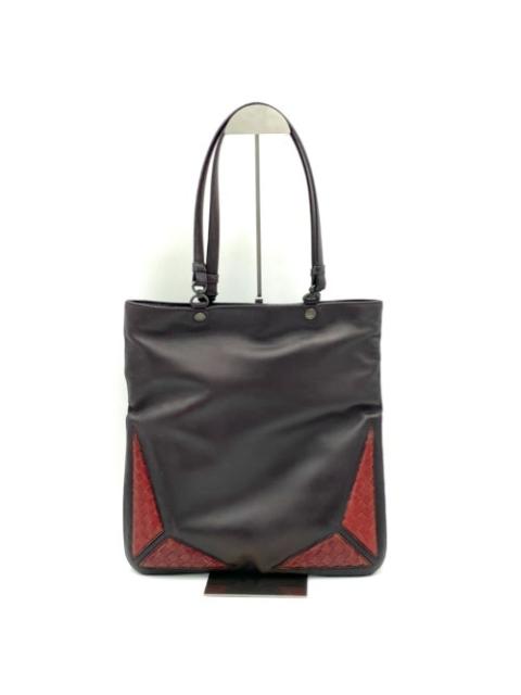 Other Designers Bottega - Bottega Veneta Purple Brown Leather Intrecciato Vertical Shoulder Bag