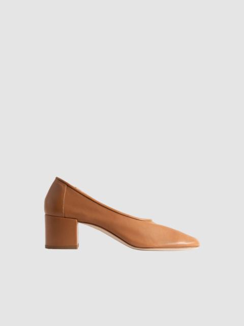 BY FAR Prudence 45 Summer Tan Nappa Leather Ballet-Style Pump