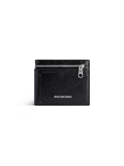 Men's Superbusy Square Folded Wallet  in Black