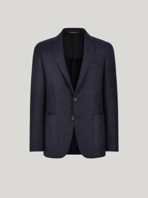 Canali KEI NAVY BLUE MODERN-FIT JACKET IN WOOL BLEND
