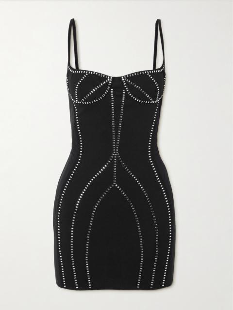 THE ATTICO Crystal-embellished Jersey Mini Dress