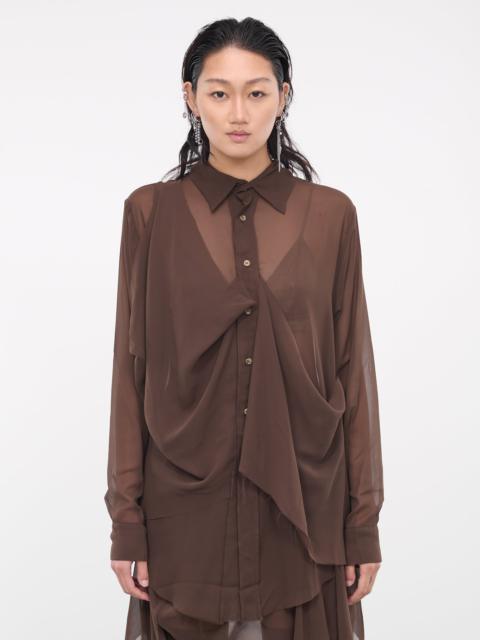 EDWARD CUMING Draped Sheer Shirt