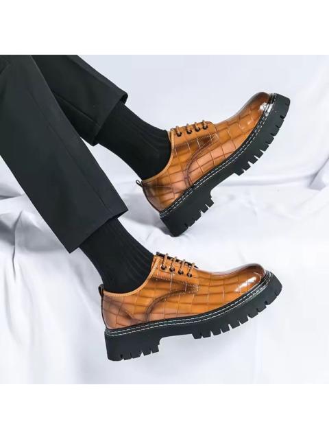 Other Designers Japanese Brand - Chunky Crocodile Platform Derby Shoes