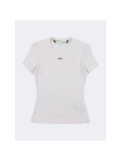 Off-White Womens Off Stamp Ribbed T-shirt