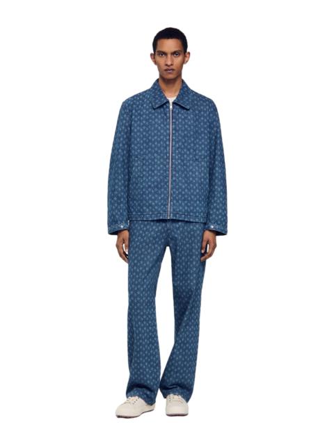 Sandro SANDRO Rope motif denim jacket in Raw-Denim at Nordstrom