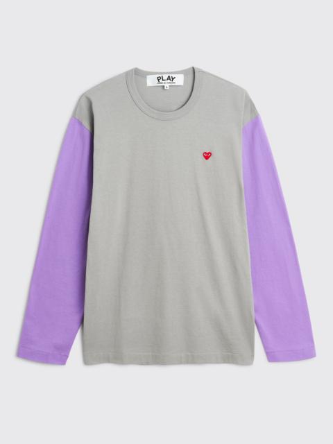 Comme Des Garçons COMME DES GARÇONS PLAY MINI HEART LS T-SHIRT GREY / PURPLE
