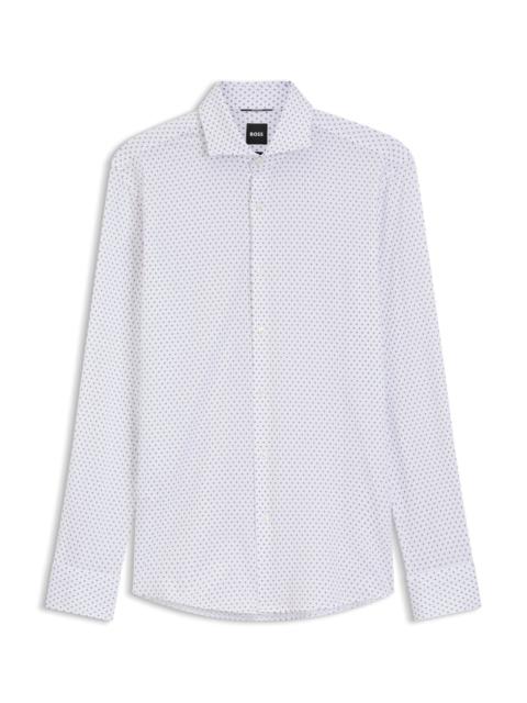 BOSS PRINTED SLIM-FIT SHIRT IN PERFORMANCE-STRETCH JERSEY