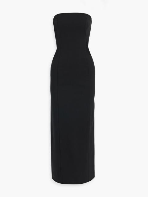 Loulou de Saison Shilo strapless wool-blend crepe maxi dress