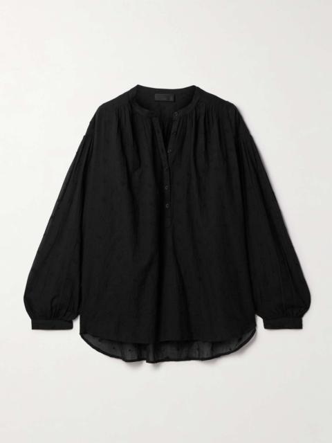 Neville embroidered cotton-voile blouse Black