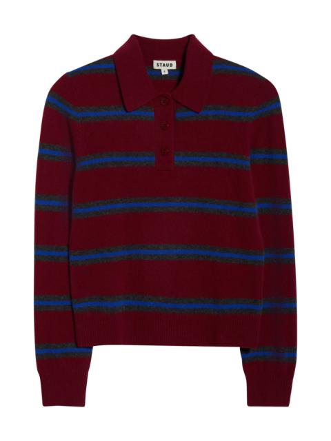 STAUD STAUD Gemma Cashmere Sweater in Crimson Stripe at Nordstrom