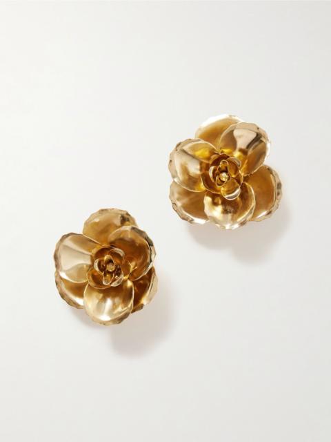 Jennifer Behr Gladiolus gold-tone earrings Gold