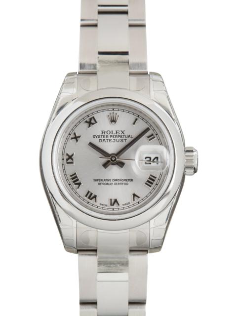 ROLEX Factory Stickered Ladies Rolex Datejust Ref 179160 Rhodium Roman Dial