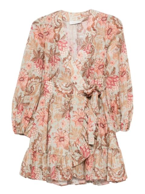 Zimmermann `Daylight` Mini Wrap Frill Dress