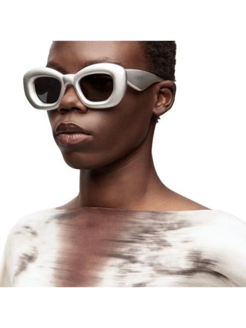Loewe Loewe Women Sunglasses LW40117I 20C Metallized Silver Grey Smoke Mirror Cat Eye
