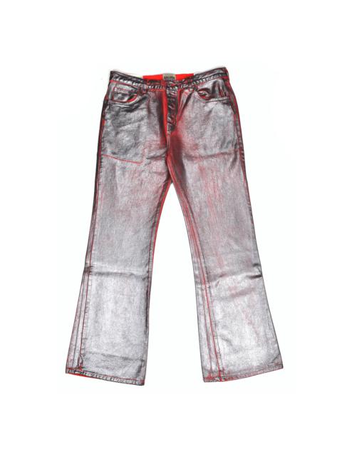 GALLERY DEPT. Gallery Dept. Metallic Silver Painted Red Flare Denim Jeans