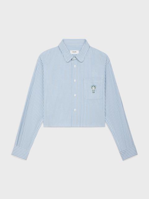 CELINE cropped shirt in hickory striped cotton