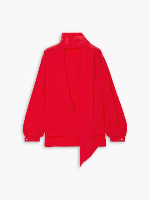 Victoria Beckham Tie-detailed silk crepe de chine blouse