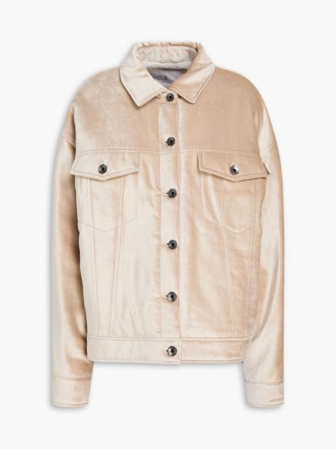 Brunello Cucinelli Bead-embellished cotton-blend velvet jacket