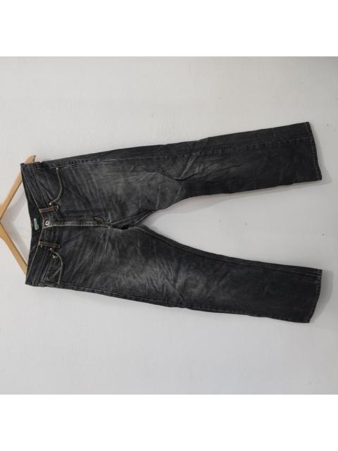Other Designers Distressed Denim - Designer Straight Cut Black Patch Denim Jeans
