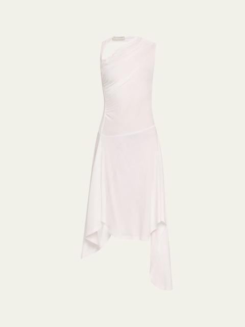 JANE/WADE Draped Sleeveless Midi Dress