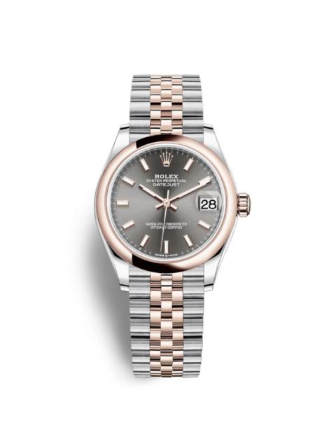 ROLEX Rolex Datejust 31 Dark Rhodium Dial Automatic Ladies Steel and 18kt Everose Gold Jubilee Watch 27824