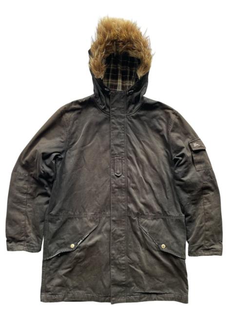Burberry Burberry Blue Label Distressed Parka Fur Outer Hoodie