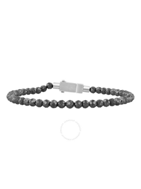 Robert Alton - Robert Alton Stainless Steel 4MM Hematite Faceted Bead Bracelet
