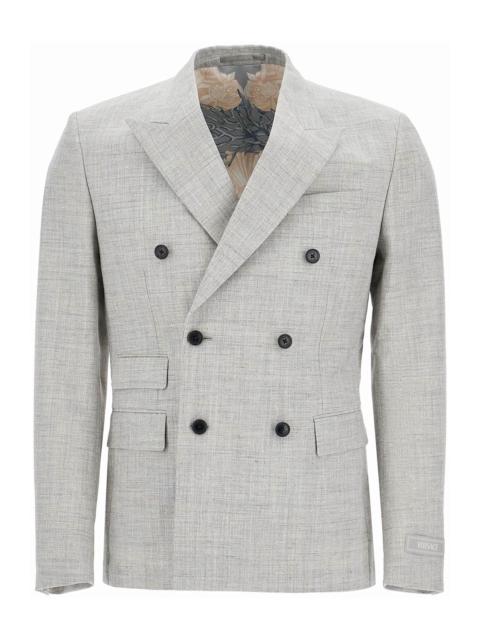 Versace double-breasted wool blend blazer