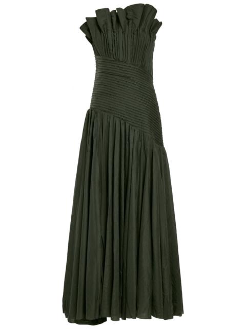 Aje. Aje Aquiline Pleated Woven Gown
