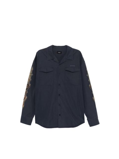 We11done SLEEVE GRAPHIC POCKET SHIRT